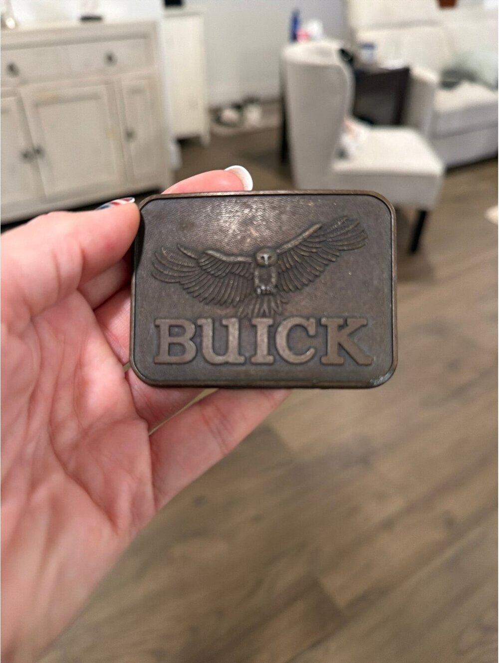 Buick belt Buckle vintage owl 70’s metal custom